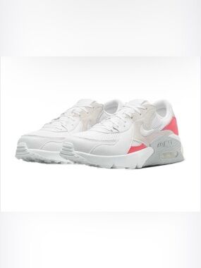 Nike Women's White Sneakers with Pink Heel Accent